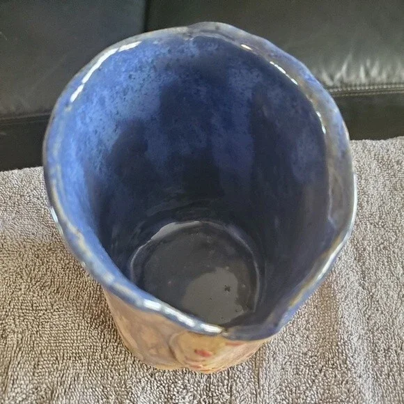 Anspach Signed Studio Pottery Vase – Sculptural Corset Design Handcrafted UNIQUE